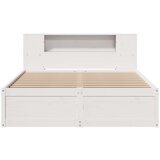  Posteljni okvir brez vzmetnice bel 150x200 cm trdna borovina | Shoptok.si