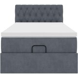 vidaXL Otomanski posteljni okvir z vzmetnico siv 80x200 cm žamet | Shoptok.si