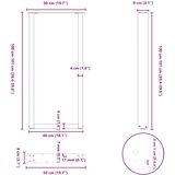  Noge za barski stol U-oblika 2 kom antracit 50 x (100-101) cm čelik | shoptok.hr