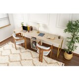 Hanah home twin study desk - traverten traverten gold study desk