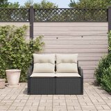  Vrtni kauč s jastukom s pohranom Crna 121 x 62 x 69cm poliratan | shoptok.hr