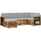  Set vanjskih sofa 5 kom. Prirodna i svjetlosiva | shoptok.hr