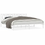  The Living Store Kovinski posteljni okvir z vzglavjem bel 200x200 cm - Posteljni Okvir, (21498088) | Shoptok.si