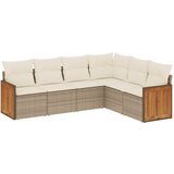  The Living Store Vrtna sedežna garnitura 6-delna z blazinami bež poli ratan - Vrtna Sedežna Garniture, (21449599) | Shoptok.si