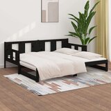  Dnevni ležaj na izvlačenje 2 x (90 x 190) cm crni od borovine | shoptok.hr