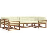  Set vanjskih sofa 6 kom. Prirodna i krem Smeđa 325 x 170,5 x 73 cm | Shoptok.si