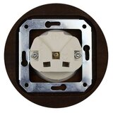  Elhard - Keramička retro kućna utičnica sa ramom SCHUKO 230V crna/drvo Slike