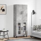 vidaXL Visoka komoda siva betona 69 5x34x180 cm od konstruiranog drva | shoptok.hr