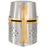  Replika srednjovjekovne križarske kacige LARP srebrna čelična | shoptok.hr