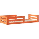 vidaXL Posteljni okvir brez vzmetnice voščeno rjav 90x190 cm borovina | Shoptok.si