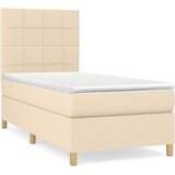  s oprugama i madracem krem 90 x 190 cm od tkanine | shoptok.hr
