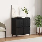 vidaXL Strani šal s shranjevanjem z vrati Črna 60 x 35 x 70 cm Konstruiran les Cene