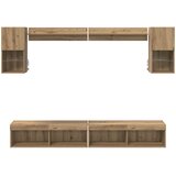 TV zidne jedinice s LED-om Zidne 6 pcs Umjetnički hrast | shoptok.hr