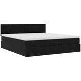 vidaXL Otomanski posteljni okvir z vzmetnico črn 180x200cm žamet | Shoptok.si