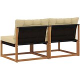  2 Komad Srednja sofa za van Čvrsto drvo akacije Prirodna - Prirodno i bež 2x srednja | shoptok.hr