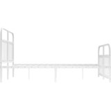  Metalni okvir kreveta uzglavlje i podnožje bijeli 140x200 cm | shoptok.hr