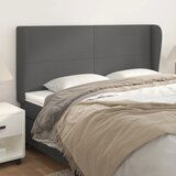 vidaXL Uzglavlje s ušima sivi 183x23x118/128 cm od umjetne kože | shoptok.hr