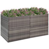 vidaXL Vrtno cvetlično korito sivo 157x80x80 cm poli ratan Cene