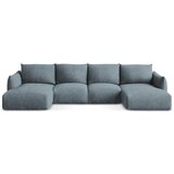 Makamii Plava sklopiva kutna garnitura od šenila (u obliku slova "U") Leila – | shoptok.hr