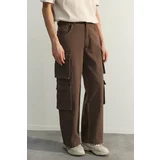 Trendyol Pants - Brown - Wide leg