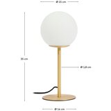 Kave Home Bijela/u zlatnoj boji stolna lampa sa staklenim sjenilom (visina 35 cm) Brisia – | shoptok.hr