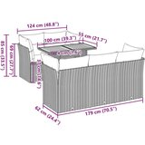 vidaXL 6-dijelni set vrtnih sofa s jastucima crni od poliratana | shoptok.hr