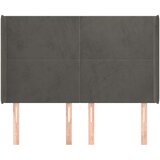  Vzglavje z ušesi temno sivo 147x16x118/128 cm žamet, (20793825) | Shoptok.si