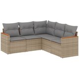  5-dijelni vrtni set sofa s jastucima bež od poliratana | shoptok.hr