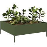  Povišena vrtna gredica maslinastozeleni 100x100x25 cm od čelika | shoptok.hr