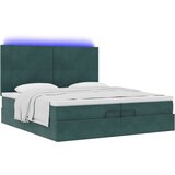 vidaXL Okvir kreveta s madracima tamnozeleni 200x200cm baršunasti - Tamnozelena 200 x 200 cm Gladak dizajn | shoptok.hr