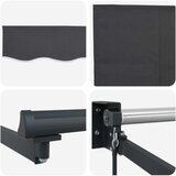Ručna zlačivna tenda s LED diodama Antracit 3 x 2,5 m | shoptok.hr