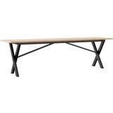 Stolić za kavu X-oblika 160x40x45cm borovina i čelik | shoptok.hr