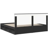  Konstrukcija postelje Črna 200 x 200 cm Masivno borovo les, (5000103395) | Shoptok.si