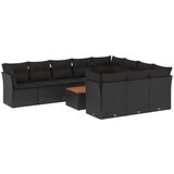 vidaXL 11-dijelni set vrtnih sofa od poliratana s jastucima crni | shoptok.hr
