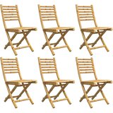  Sklopive vrtne stolice 6 kom 43 x 54 x 88 cm od bambusa | shoptok.hr