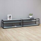 TV omarica beli marmor 220x40x40,5 cm kaljeno steklo, (20912634) | Shoptok.si
