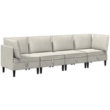  Set namještaja za dnevni boravak s jastukom 4 pcs Krem Baršun | Eponuda.com