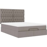 vidaXL Otomanski posteljni okvir z vzmetnico taupe 140x200 cm blago | Shoptok.si