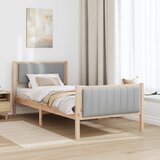  Okvir kreveta s uzglavljem Smeđa i svijetlo siva 90 x 200 cm | shoptok.hr