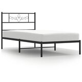  Metalni okvir za krevet s uzglavljem crni 90x200 cm | shoptok.hr