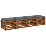  Jastučići za sjedalo od 4 dijela SOEST 4 kom. 100% poliester - Plava (melange) 50 x 50 x 3 cm 4 | shoptok.hr