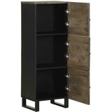  Visoka komoda crna 40 x 33 x 110 cm od masivnog drva manga | shoptok.hr