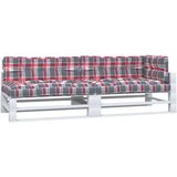  Jastuci za palete 5 kom crveni karirani od tkanine | shoptok.hr