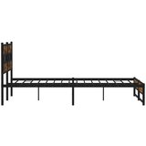 Metalni Kovinski posteljni okvir brez vzmetnice dimljen hrast 200x200cm, (21610835) | Shoptok.si