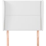  Uzglavlje s ušima bijelo 103x23x118/128 cm od umjetne kože | shoptok.hr