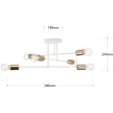  plafonski luster cambridge 6xE27/15W/230V mesing/bela | Eponuda.com
