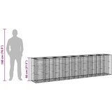  Gabionski uzdignuti krevet 2 pcs Srebrno 330 x 50 x 80 cm | shoptok.hr