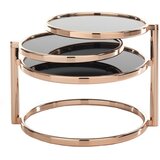 Tomasucci Klubska mizica iz bakra s črno ploščo Tree Rings Cooper, ⌀ 50 cm | Shoptok.si