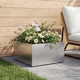  Vrtna saksija Srebrna 40 x 40 x 30 cm Pocinčani čelik - Pocinčani čelik 40 x 40 x 30 cm 1 | shoptok.hr