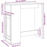 vidaXL Barski stol s držačima bijeli 101x40x103,5 cm drveni | shoptok.hr